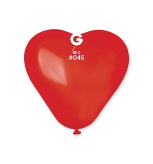 6" Gemar Heart Shape Red 045 Latex Balloons 100ct