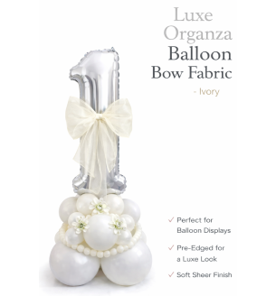 Organza Balloon Bow Fabric Ivory
