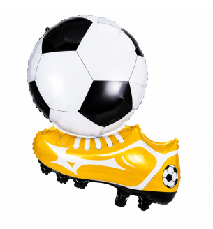 Gold Football Boot With Football Foil Balloon