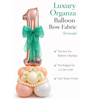 Organza Balloon Bow Fabric Emerald Green