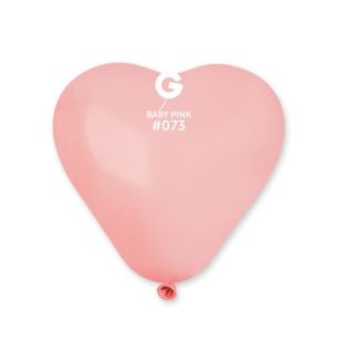 6" Gemar Heart Shape Baby Pink 073 Latex Balloons 100ct
