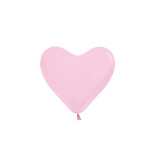 6" Sempertex Hearts Pink 009 Latex Balloons 50ct