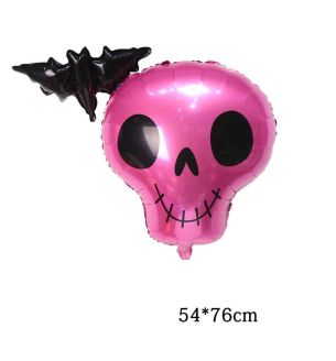 76cm--bamboo-party-pink-skull-an--bat-foil-balloon