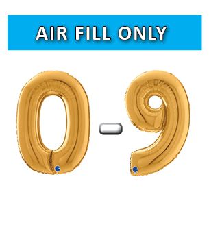 7" Gold Numbers Grabo Foil Balloons