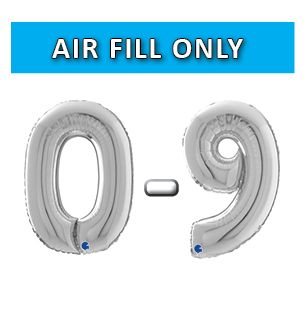 7" Silvrer Numbers Grabo Foil Balloons