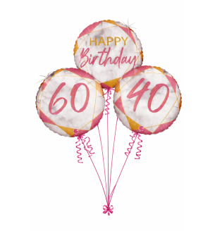 18" Grabo Marble Mate Rose Gold Foil Balloon Age Options Available