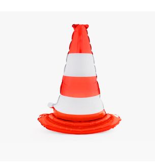 88cm x 65cm Barricade Traffic Cone Foil Balloon