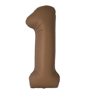 34" Matte Choco Number 1 Flexmetal Foil Balloon