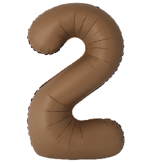 34" Matte Choco Number 2 Flexmetal Foil Balloon