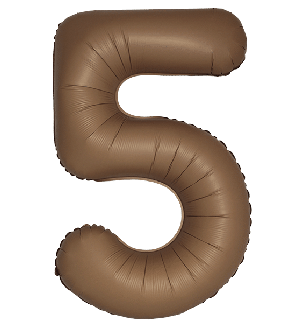 34" Matte Choco Number 5 Flexmetal Foil Balloon
