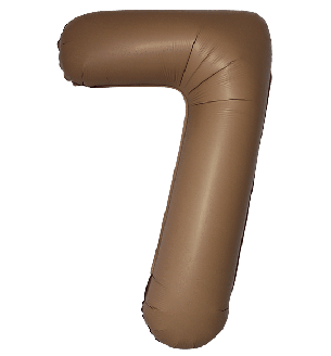 34" Matte Choco Number 7 Flexmetal Foil Balloon