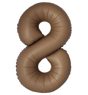 34" Matte Choco Number 8 Flexmetal Foil Balloon