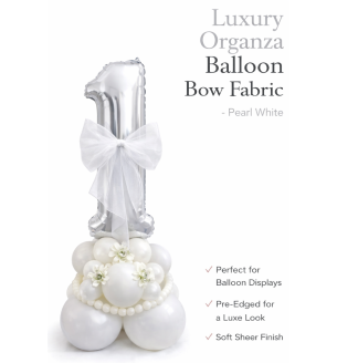 Organza Balloon Bow Fabric White