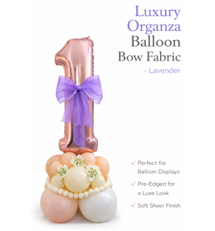 Organza Balloon Bow Fabric Lavender