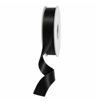 Satin Ribbon Double Faced Black APAC 15mm x 20m