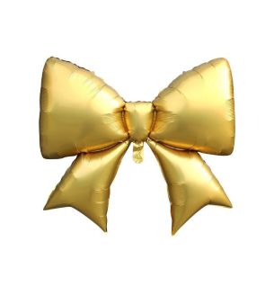 98cm x 75cm Bow Satin Gold Foil Balloon