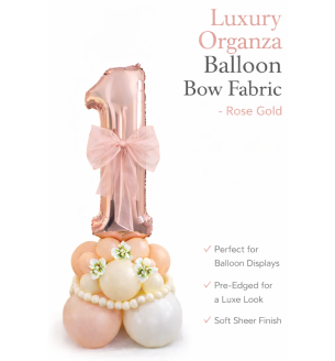 Organza Balloon Bow Fabric Rose Gold