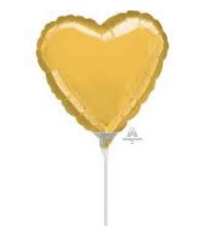 9" Anagram Gold Heart Foil Balloon