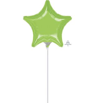 9" Anagram Lime Green Star Foil Balloon