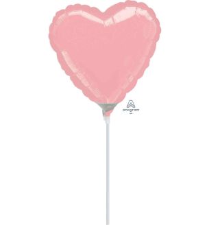 9" Anagram Pastel Pink Heart Foil Balloon