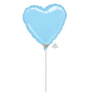 9" Anagram Pearl Pastel Blue Heart Foil Balloon