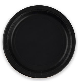 9" Black Paper Plates 8ct
