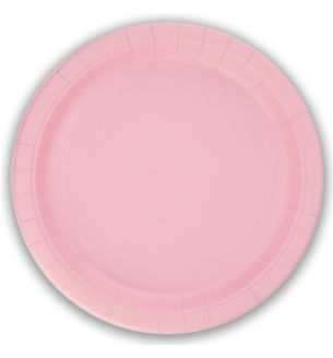 9" Light Pink Paper Plates 8ct