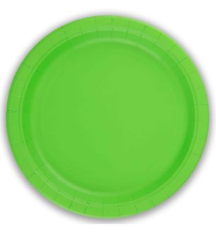 9" Lime Green Paper Plates 8ct