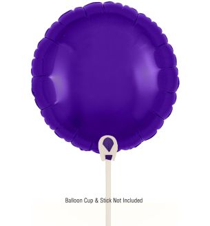 9" Oaktree Purple Round Foil Balloons 5pcs