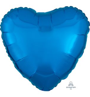 17" Anagram Metallic Blue Heart