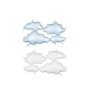 Clouds Double-sided 99x52 cm White-Lght Blue Foil Balloon