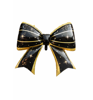 Shining Bow Black & Gold 98 CM X 75 CM Foil Balloon
