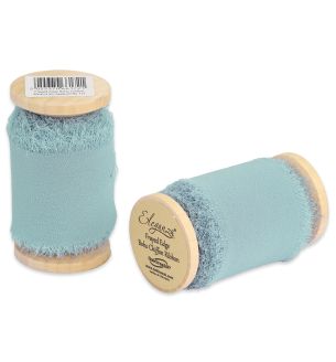 Eleganza Frayed Edge Boho Chiffon Seafoam 50mm x 5m