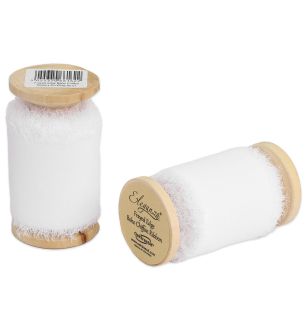 Eleganza Frayed Edge Boho Chiffon White 50mm x 5m