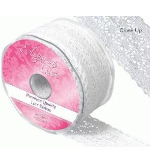 Eleganza Lace Chatsworth 50mm x 10m White No.01