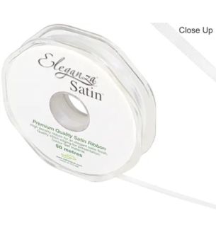 Eleganza Satin Double Faced White - 3mm x 50m