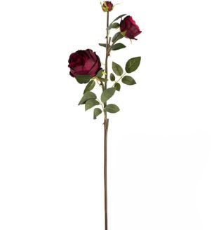 Eleganza Elizabeth Garden Rose Spray x3 Burgundy