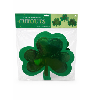 3 Foil Embellished Decorative Shamrocks 