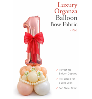 Organza Balloon Bow Fabric Red