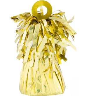 Foil Yellow Tassel Balloon Weights 12ct