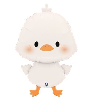 25" White Duckling Grabo Foil Balloon