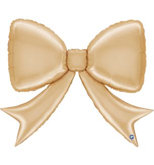 41" Bow White Gold Foil Balloon