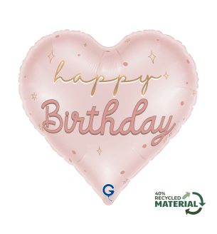 18" Happy Birthday Heart Foil Balloon