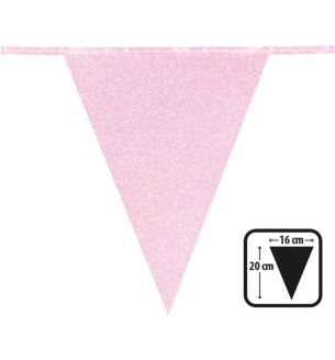 Glitter Bunting Light Pink 6m