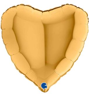 18" Grabo Heart Gold Foil Balloon Packaged