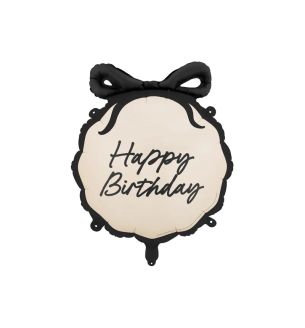 18" Happy Birthday Black Bow Foil Balloon Party Deco