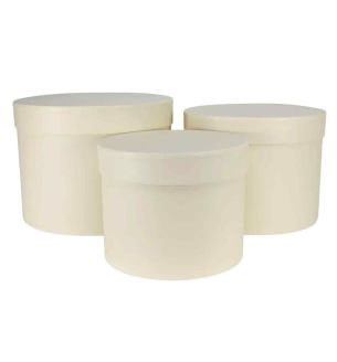 Hat Box Cream Set of 3 - Largest D19cm x H14.4cm