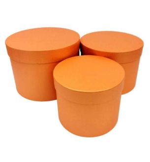 Hat Box Orange Set of 3