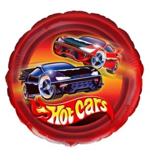 9" Hot Cars Round Foil Balloon