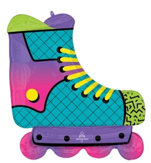 Inline Roller Skate 90's Party Foil Balloon 27"